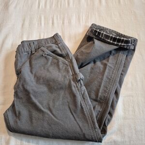 Carhartt men's size 36 x 30 B111 GVL gray flannel lined dungarees 1 defect
